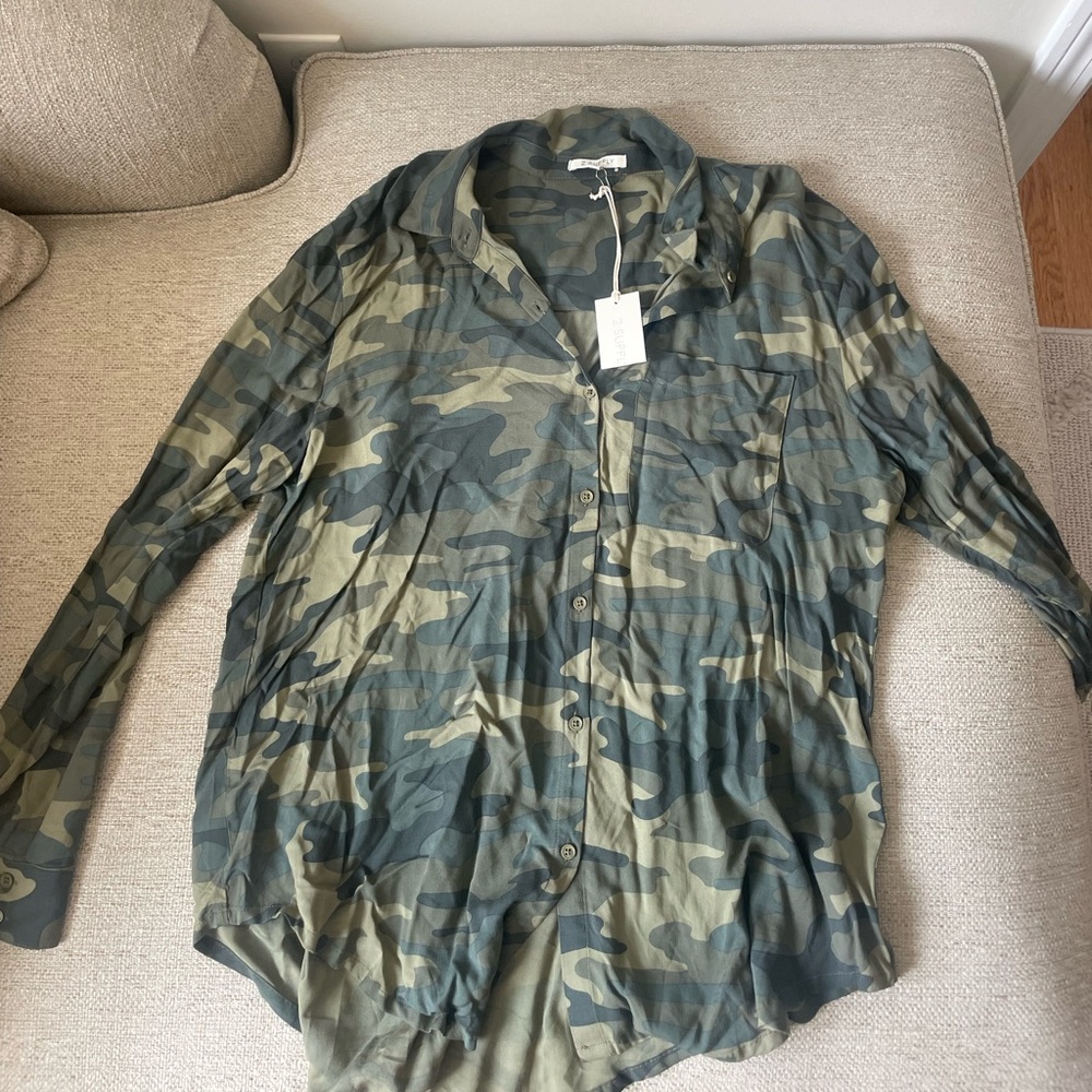 A camo button up shirt